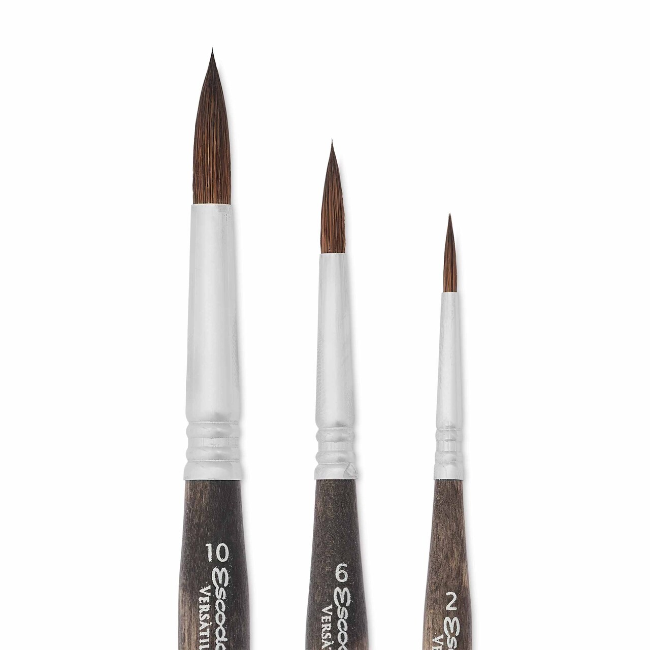 Escoda Versàtil Synthetic Kolinsky Travel Brushes - Set of 3, Round